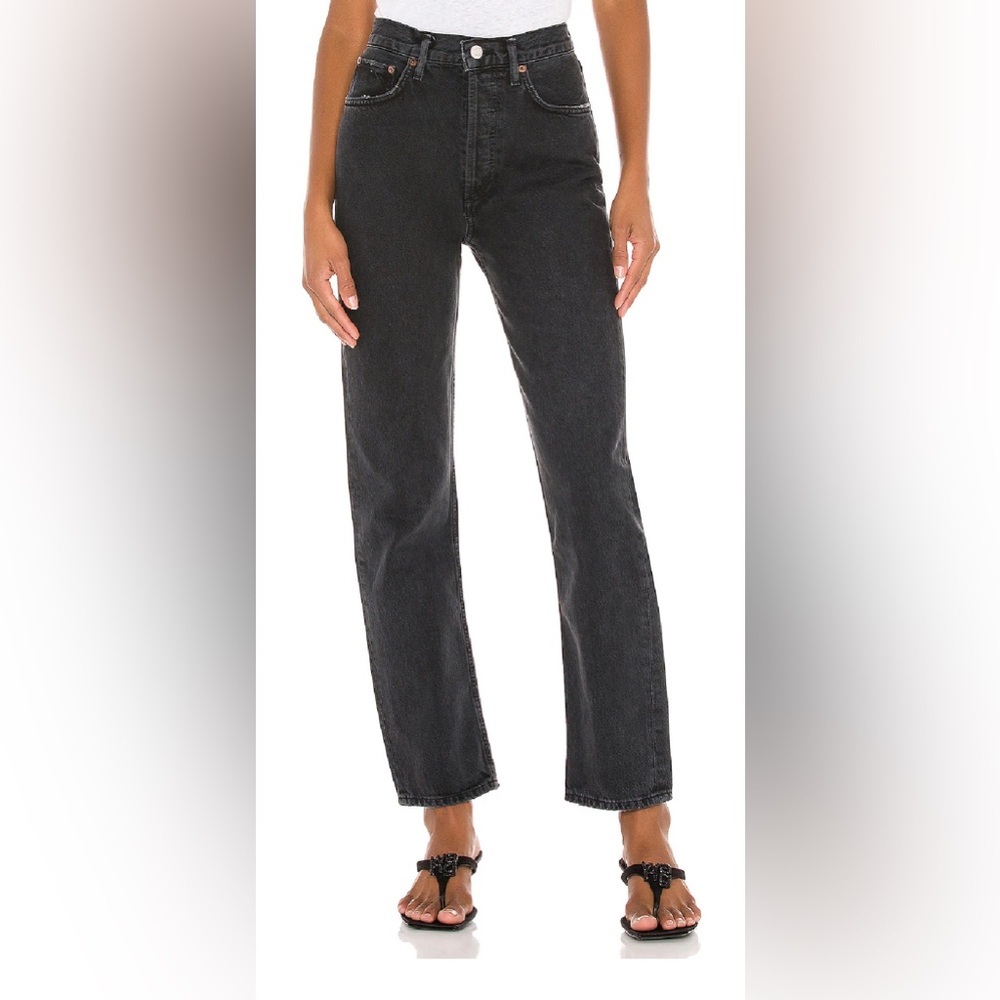 AGOLDE 90's Pinch Waist Jeans in Black Tea Denim Pants 30 1726